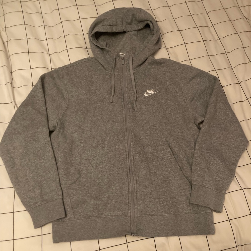 nike grey zip up hoodie